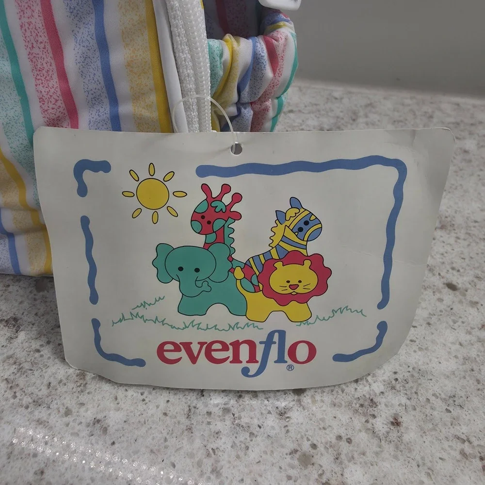 Vintage Evenflo Insulated Diaper Bag Pastel Rainbow Stripe Animal Pacesetter NWT